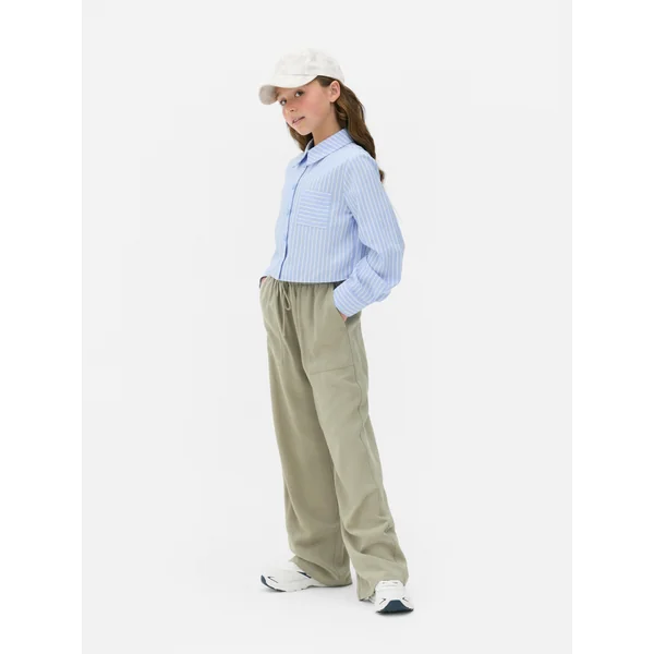 Straight Leg Drawstring Pants - Olive