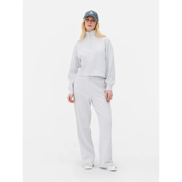 Straight Leg Waffle Joggers - Gray Heather