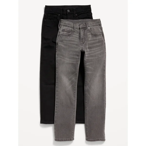 Straight-Leg Built-In Flex Jeans 2-Pack for Boys - Black Wash