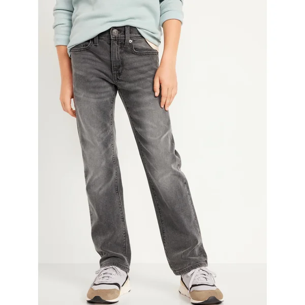 Straight-Leg Built-In Flex Jeans for Boys - Original Gray