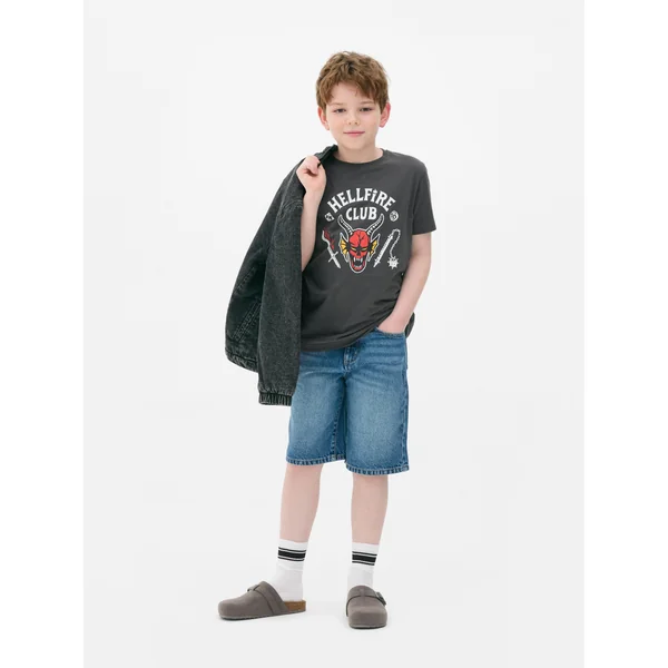 Stranger Things Hellfire Club Graphic T-Shirt - Gray