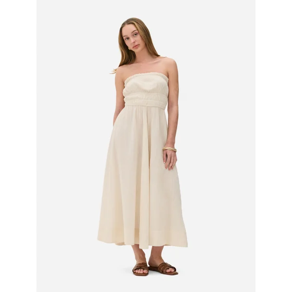 Strapless Midi Dress - Stone