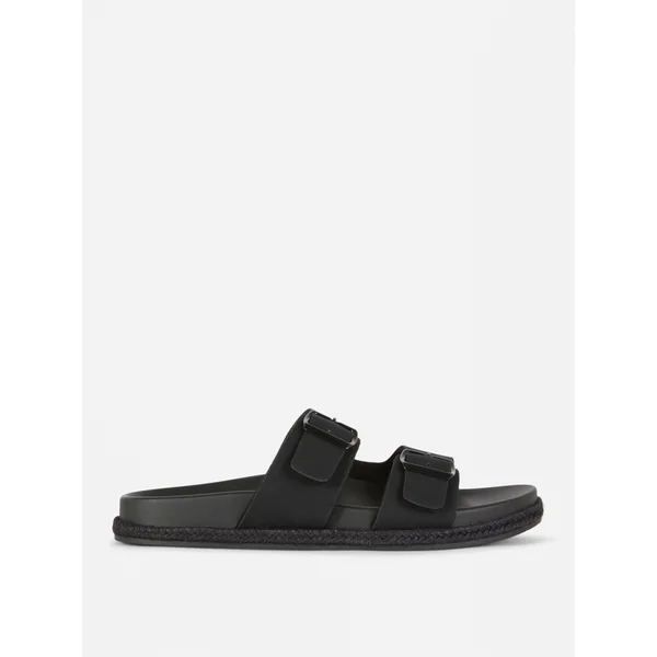 Strappy Espadrille Sandals - Black