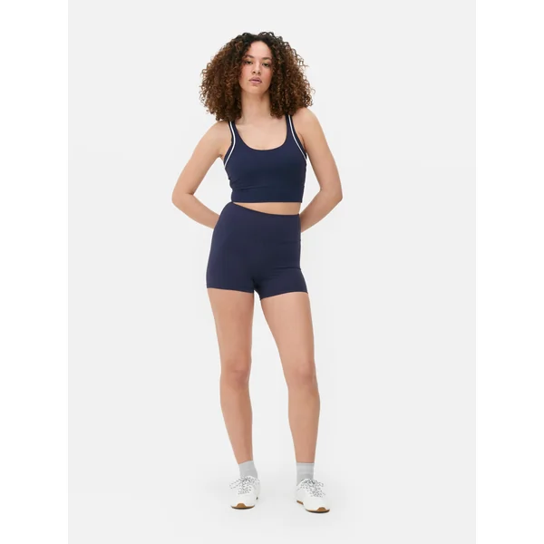 Strappy Tennis Crop Top - Navy