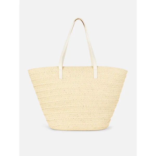 Straw Bucket Bag - Natural