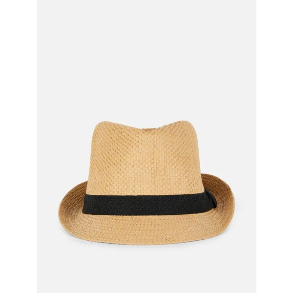 Straw Pompom Trilby - Ivory