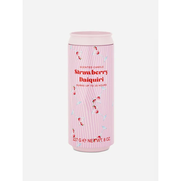 Strawberry Daiquiri Scented Candle Can - Pink