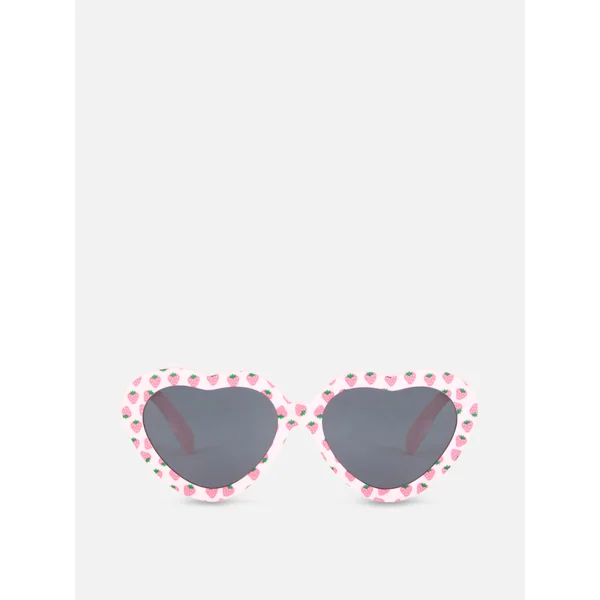 Strawberry Heart Sunglasses - Light Pink