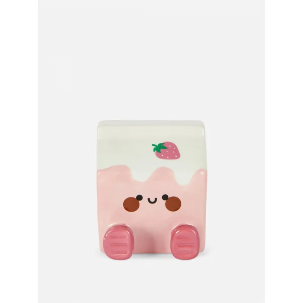 Strawberry Milk Carton Ornament - Pink