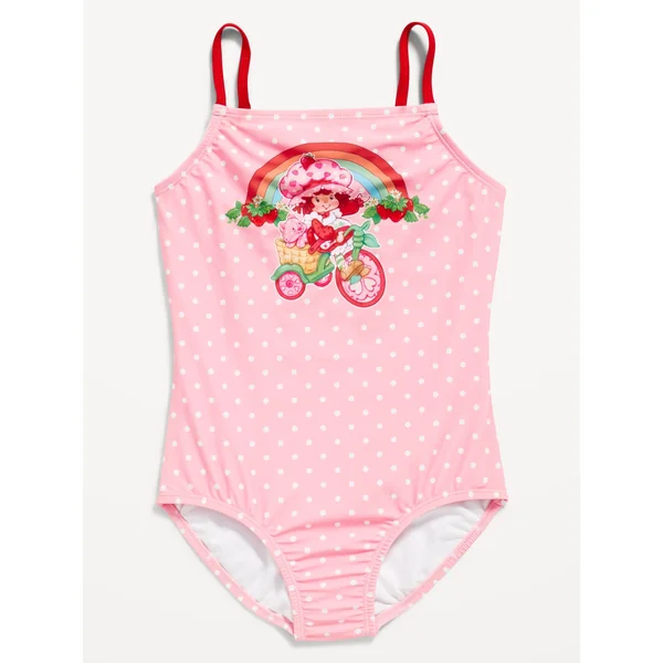 Strawberry Shortcake™ Back Cutout One-Piece Swimsuit for Girls - Polka Dot