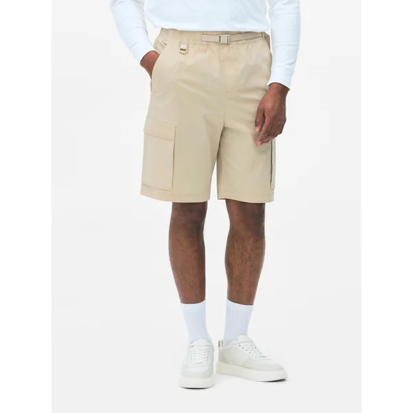 Stretch Cargo Shorts - Stone