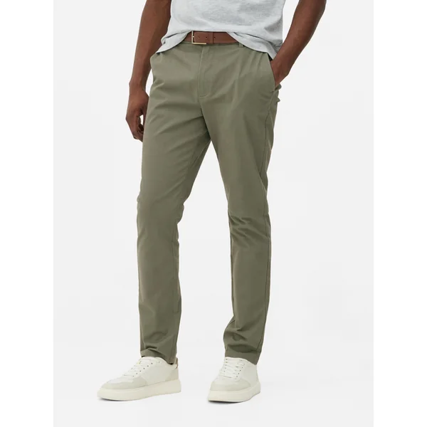 Stretch Slim Chinos - Light Green