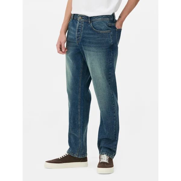 Stretch Straight Jeans - Blue