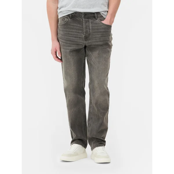 Stretch Straight Jeans - Dark Gray