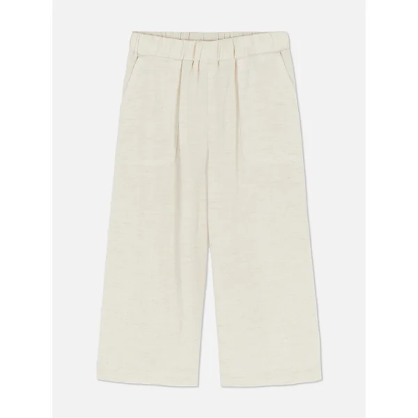 Stretch Wide Leg Pants - Natural