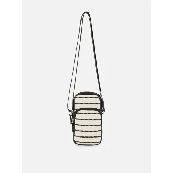 Stripe Phone Bag - White