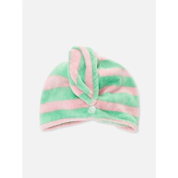 Stripe Terry Hair Turban - Green