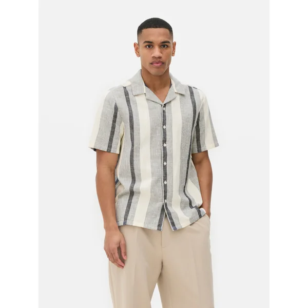 Stripe Textured Short Sleeve Shirt - Multi