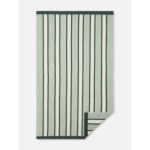 Striped Beach Towel - Light Green