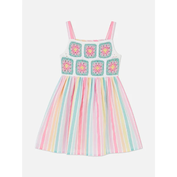 Striped Crochet Dress - Multi