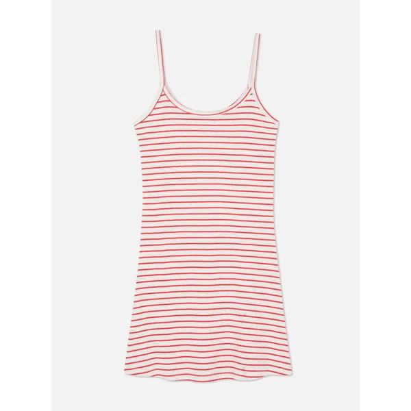 Striped Pointelle Dress - Red