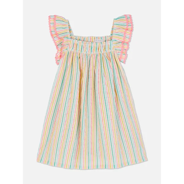 Striped Ruffle Dress - Multi
