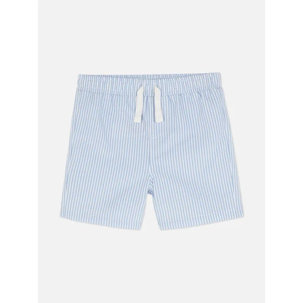 Striped Seersucker Swim Shorts - Blue