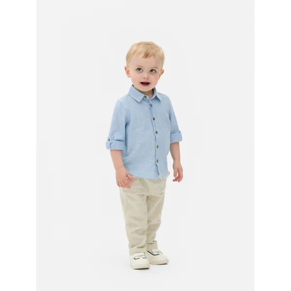 Striped Shirt and Pants - Stone