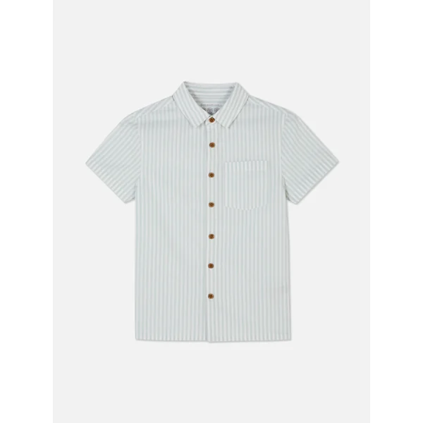 Striped Short Sleeve Oxford Shirt - Green