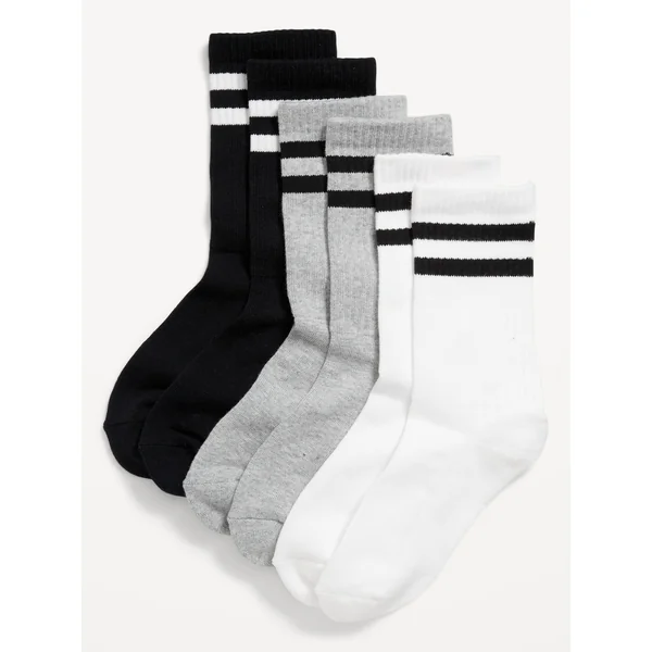 Striped Tube Socks 3-Pack for Boys - Neutral Stripes