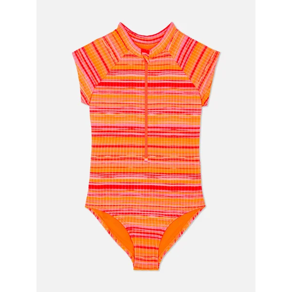 Striped Zip Swimsuit - Multi