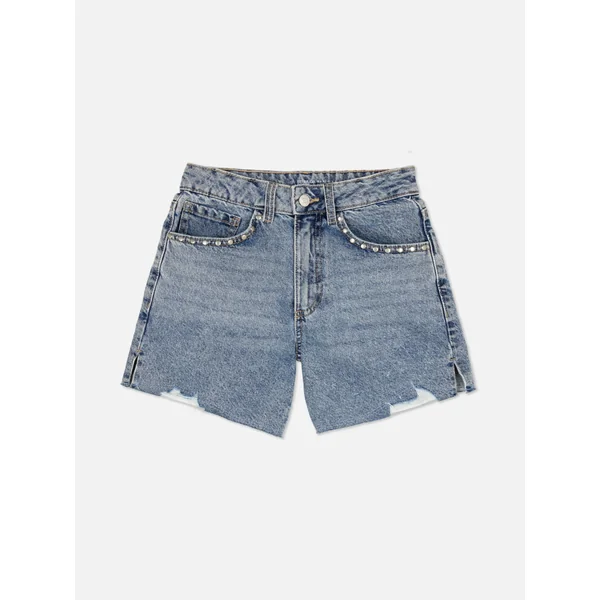 Studded Bermuda Shorts - Blue