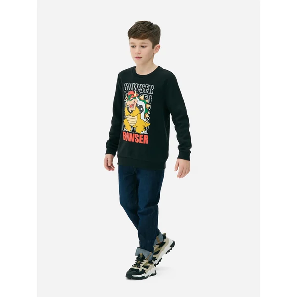 Super Mario Bowser Graphic Sweatshirt - Black