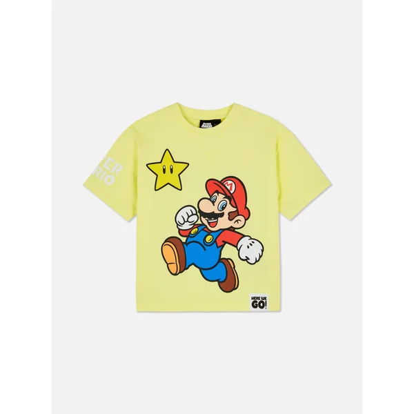 Super Mario Embroidered T-Shirt - Yellow