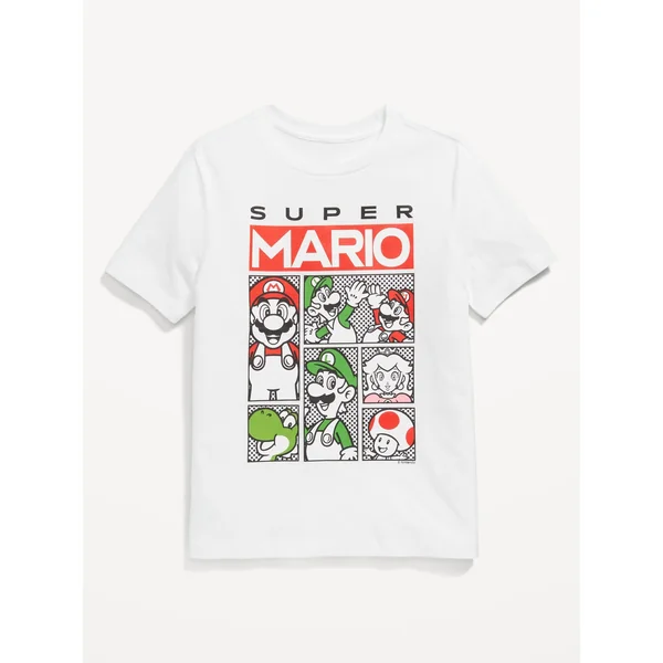 Super Mario™ Gender-Neutral Graphic T-Shirt for Kids - White Lilies