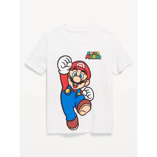 Super Mario™ Gender-Neutral Graphic T-Shirt for Kids - White Lilies