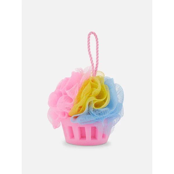 Swirl Cupcake Shower Puff - Multi