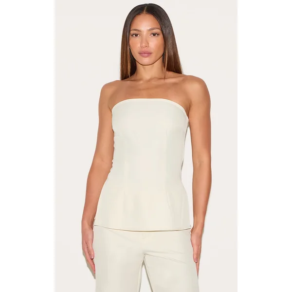 Tall Almond Cinched Longline Bandeau Top