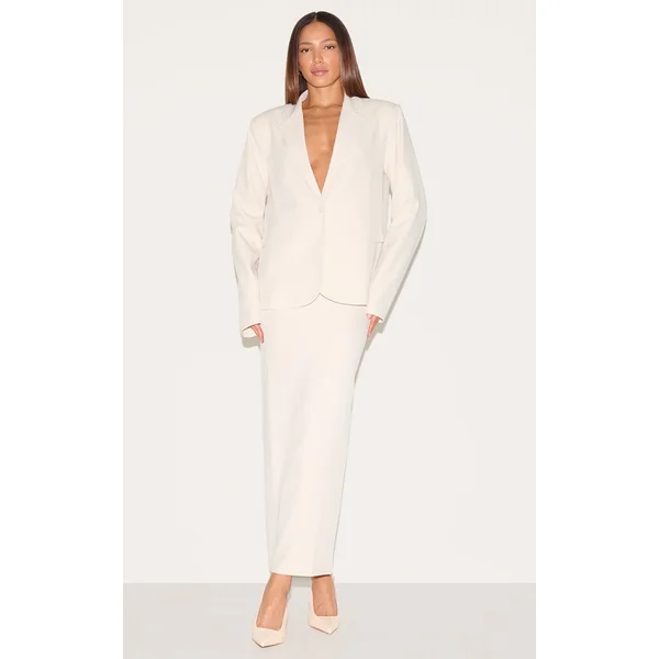 Tall Almond Tailored Slim Fit Maxi Skirt