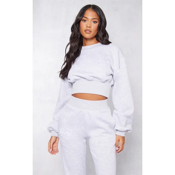 Tall Ash Grey Cropped Sweatshirt