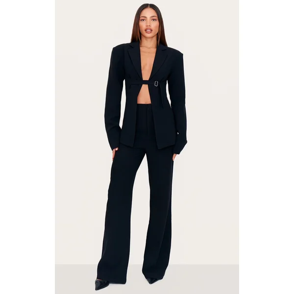 Tall Black High Waisted Tailored Pants