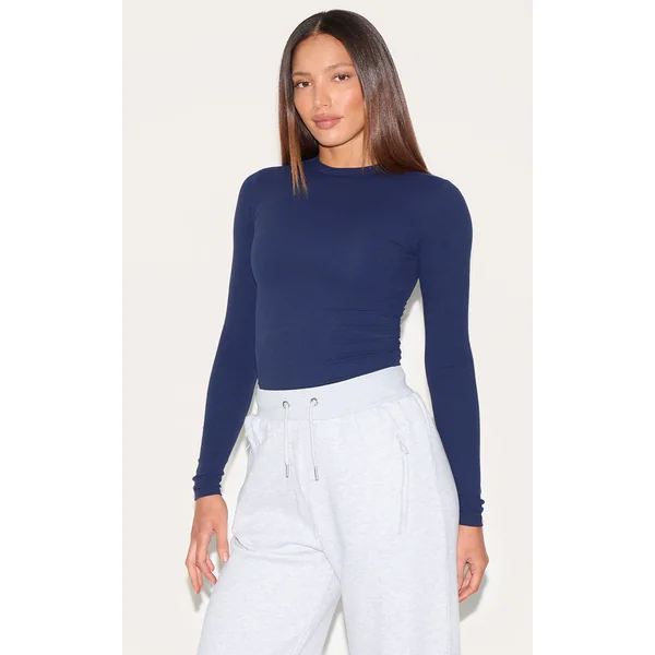 Tall Blue Snatched Sculpt Long Sleeve T Shirt