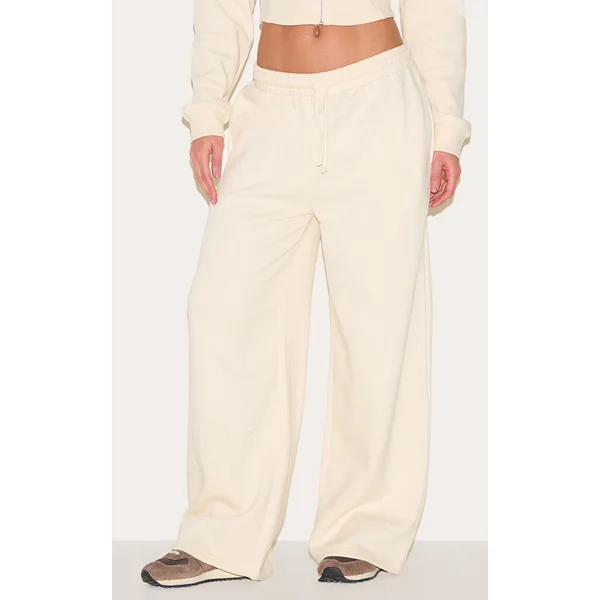Tall Cream Mid Rise Wide Leg Sweatpants