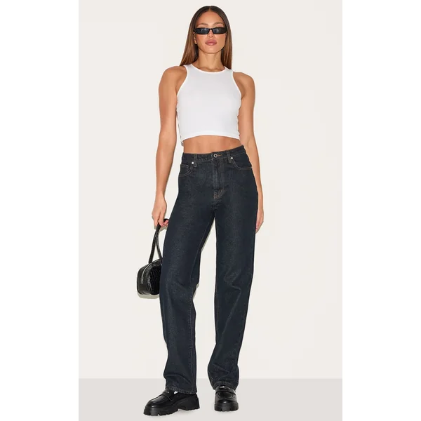 Tall Dark Indigo High Waist Straight Leg Jeans