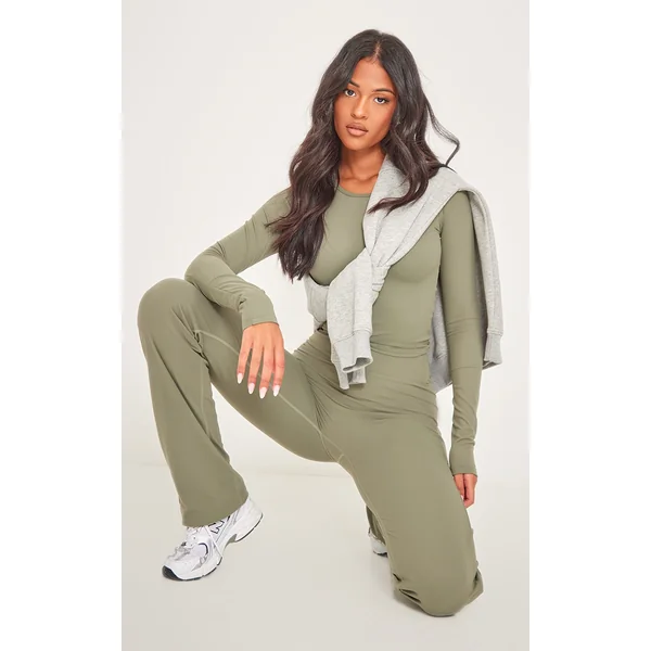 Tall Dark Olive Snatched Sculpt Flared Pants