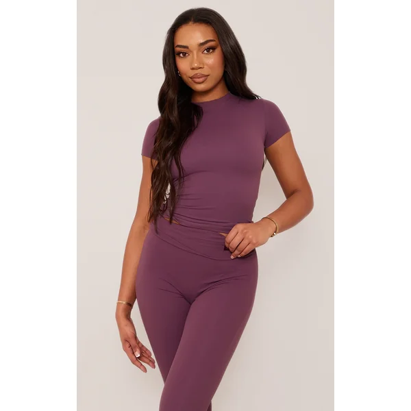 Tall Eggplant Core Collection Tab Snatched Sculpt Short Sleeve T Shirt