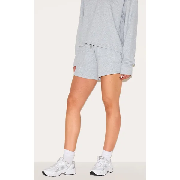 Tall Grey Marl Loopback Mini Sweat Shorts