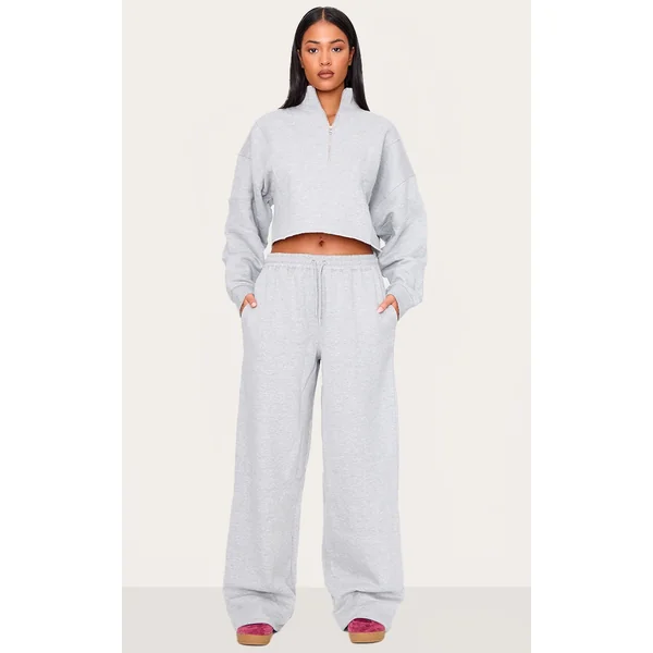 Tall Grey Marl Wide Leg Sweatpants