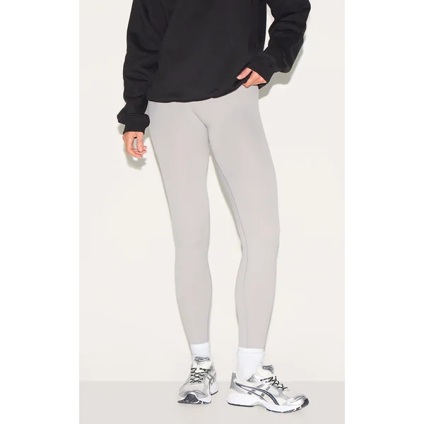 Tall Grey Structured Snatched Rib Leggings