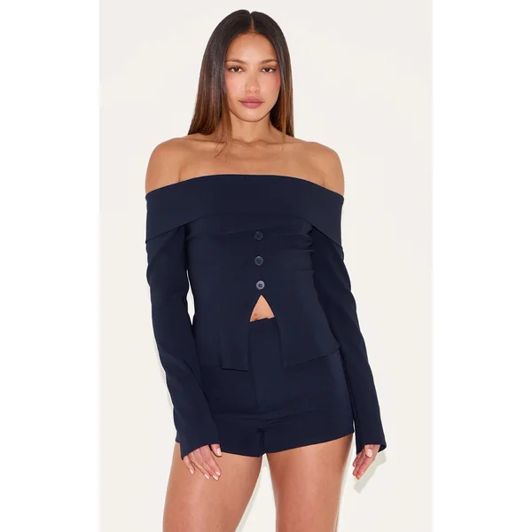 Tall Indigo Tailored Mini Shorts